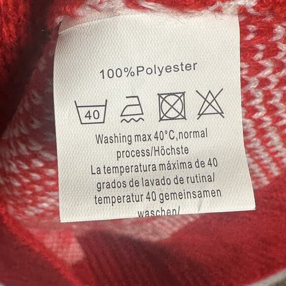 COOFANDY Men’s XL Red Reindeer Christmas Cardigan Sweater Shawl Collar Fair Isle - Picture 7 of 11